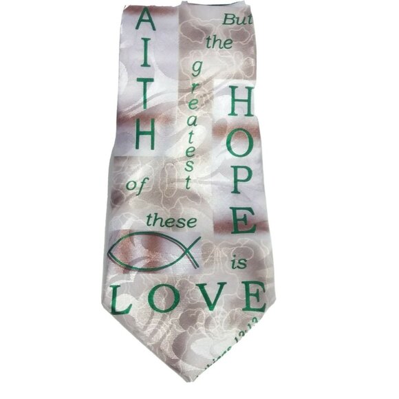 Mens Necktie Steven Harris Faith Hope Love Religious Corinthians Christian - Picture 1 of 8